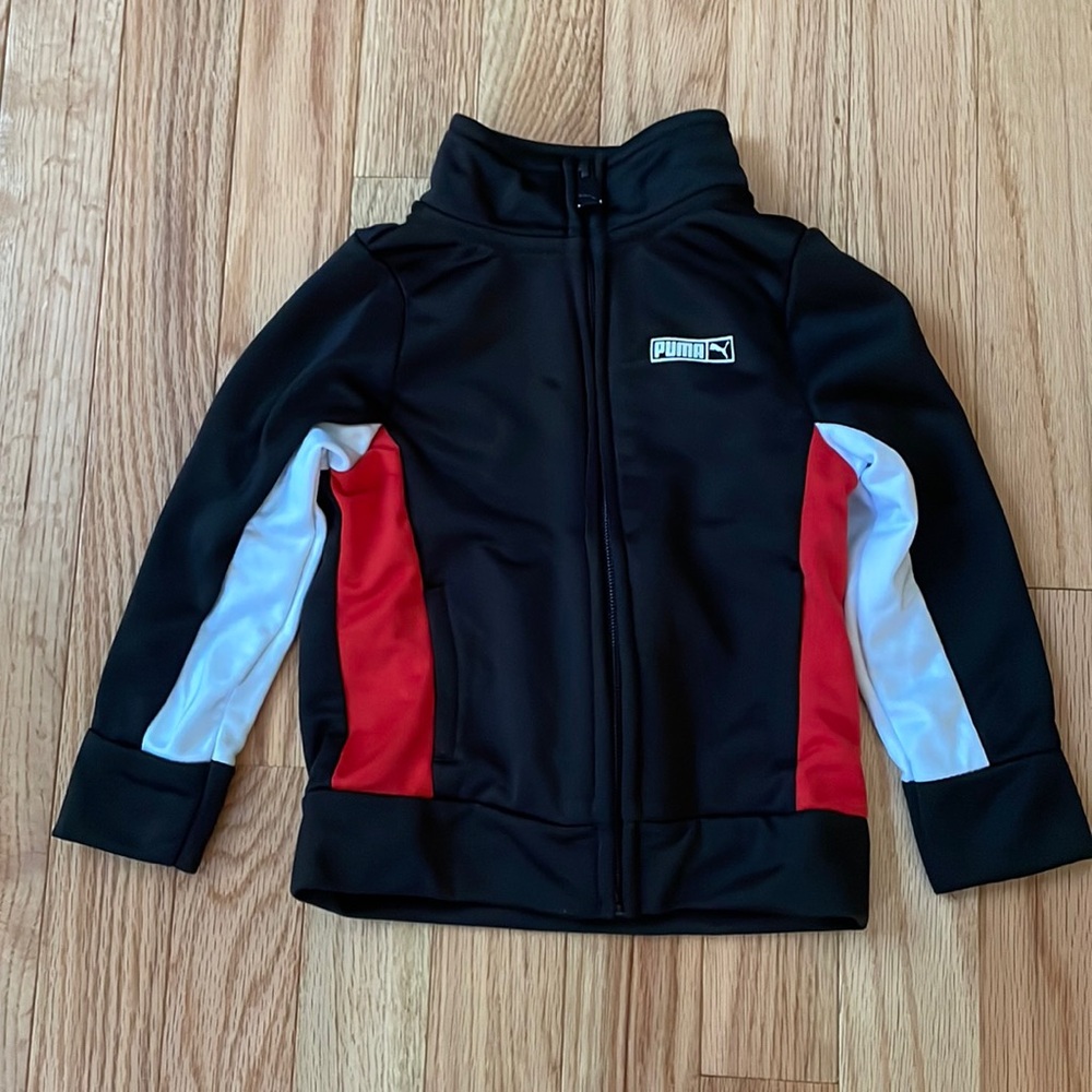 Puma Jacket Sweater Baby Boy 12M Black Red Hoodie Sweatshirt Outdoors Boys
